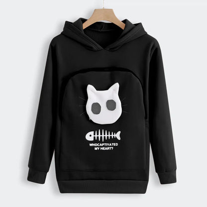 S-3XL  Cat Lovers Hooded Sweatshirt Kangaroo Dog Pet Paw Dropshipping Pullovers Cuddle Pouch  Fish  Pocket Hoodie
