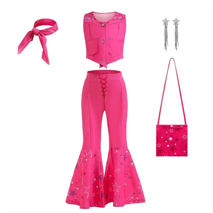 Robe de Cowgirl pour filles de 2 à 12 ans, Costume Barbei pour tout-petits, tenue de Cosplay, vêtements d'halloween