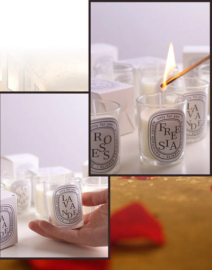 Scented Aromatic Candles Guest Gift Candles Lot Wedding Candles White in Glass Jars Luxury Candle for Home Decor