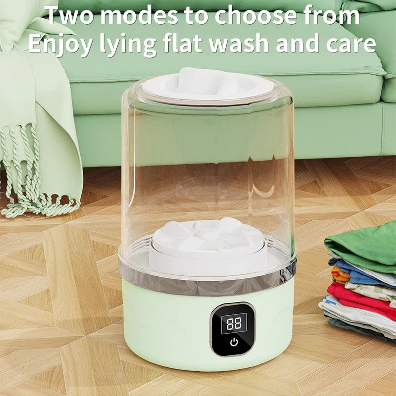 Wireless 1L Mini Washing Machine Portable Underwear Cleaner Socks Washing Machine Dehydratable Laundry Bucket