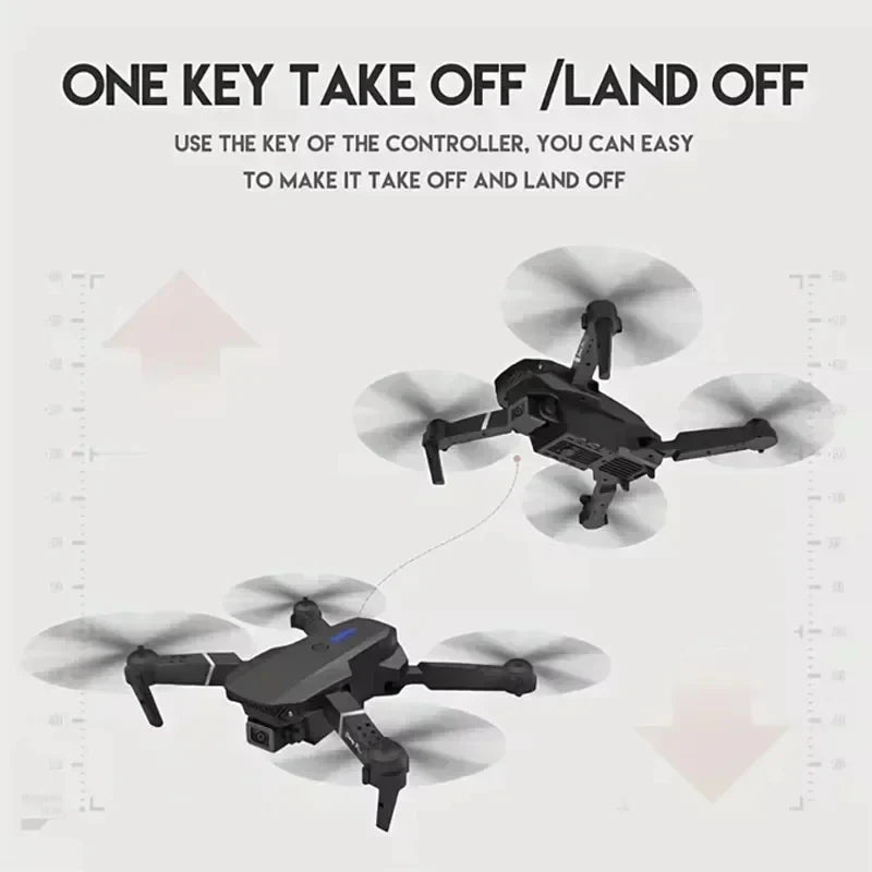 Drone professionnel E88 4K avec caméra grand angle HD 1080P, WiFi, FPV, recommandé de tenir un importateur RC pliable, hélicoptère quadrirotor, jouets pour enfants