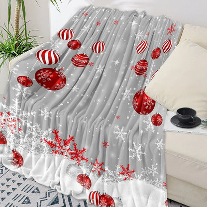 Christmas Snowflake Red Throw Blanket Portable Warm Blanket Blankets For Beds Home Decor Sofa Blanket