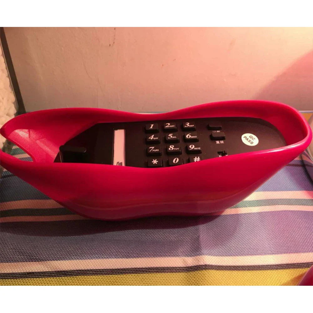 Lips Telephone Multi-Functional Cute Desk Office Landline Phone Home Decoration Set Stylish Household Mouth Shape Telephone New