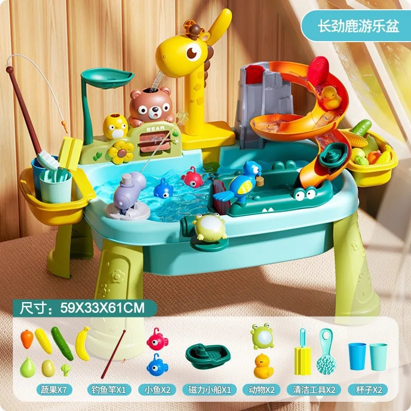 Jouets de cuisine pour enfants électriques amusants jouets de jeu d'eau évier de lavage de vaisselle pêche vaisselle jeu de rôle maison bébé jouet d'éducation précoce