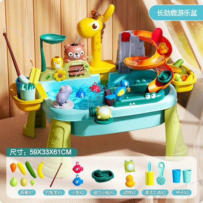Jouets de cuisine pour enfants électriques amusants jouets de jeu d'eau évier de lavage de vaisselle pêche vaisselle jeu de rôle maison bébé jouet d'éducation précoce