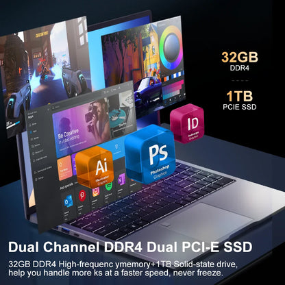 Laptops 16" 2.5K 165Hz Intel Core i9-12900HK WiFi 6 32GB RAM  1TB SSD Laptop Windows 11 Notebook Office Computer