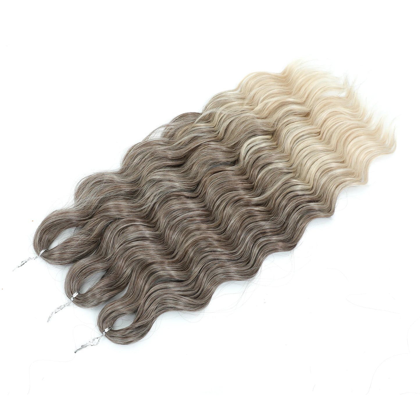 24Inch Crochet Hair Synthetic Braiding Hair Extensions Water Wave Ombre Rainbow color Fake Hair ANNA Deep Wave Curly Hair