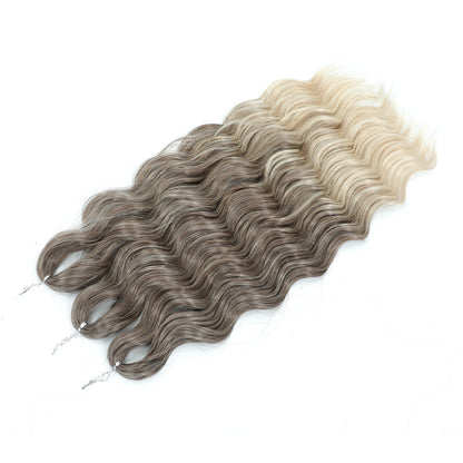 24Inch Crochet Hair Synthetic Braiding Hair Extensions Water Wave Ombre Rainbow color Fake Hair ANNA Deep Wave Curly Hair
