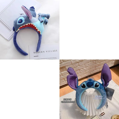 Serre-tête Stitch, dessin animé, mignon, antidérapant, pour le lavage du visage, soin de la peau, bandeau doux, accessoire de cheveux amusant pour fête, cadeau pour fille.