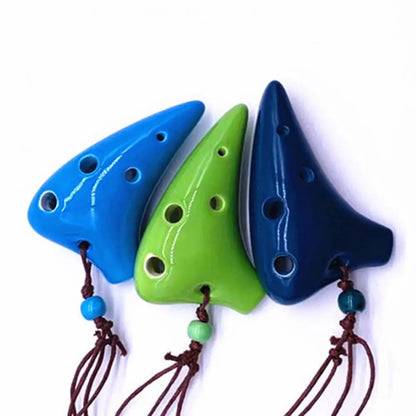 Mini Ocarina traditionnel en céramique colorée pour démarreur, musique Mayor, intérieur 6 trous