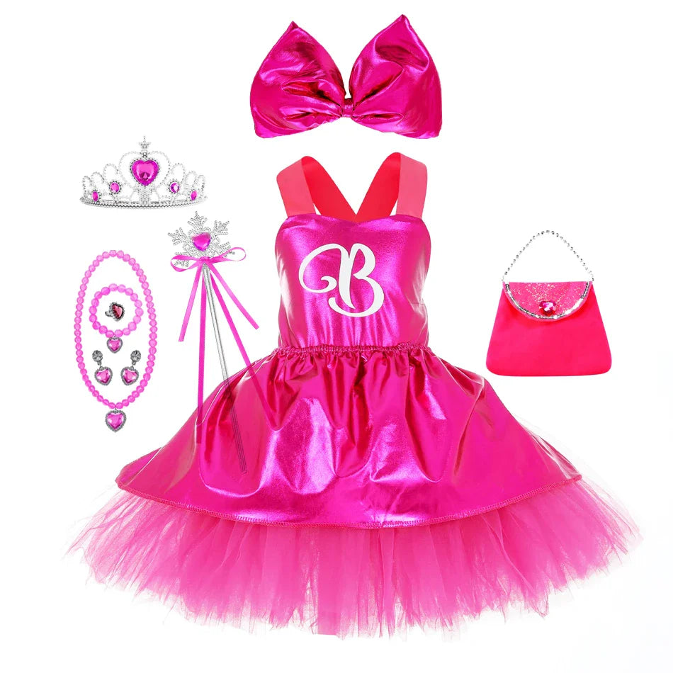 Costume de Cosplay pour filles Robe de soubrette Tutu pour filles Robe d'été à bretelles pour enfants pour Halloween Noël Anniversaire
