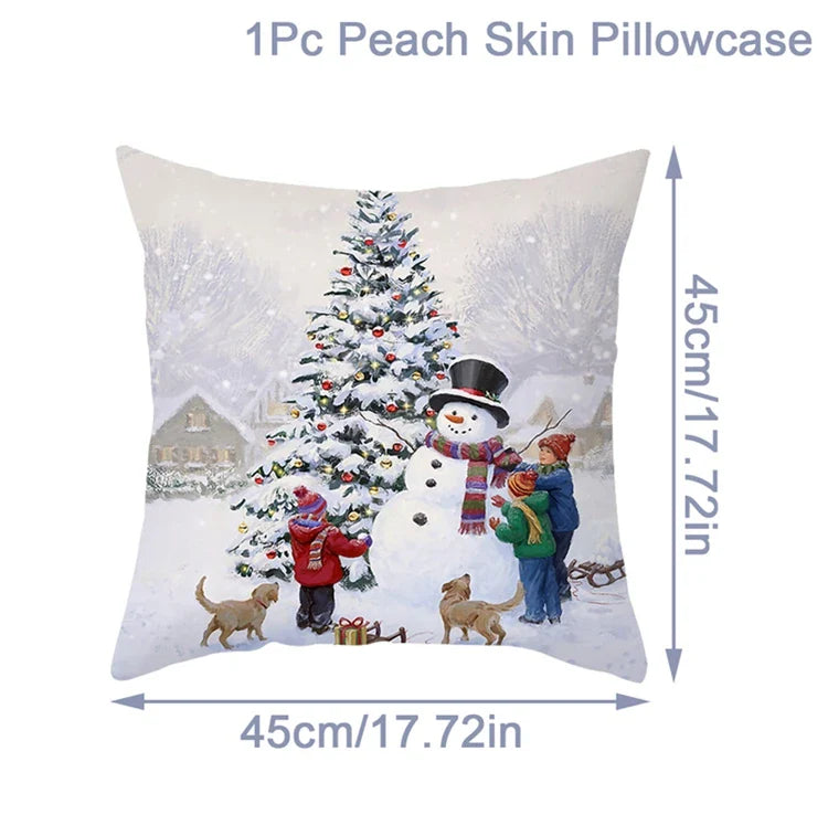 Housse de coussin de noël, père noël, décor de joyeux noël pour la maison, ornements de noël 2025, cadeaux de noël, nouvel an 2026