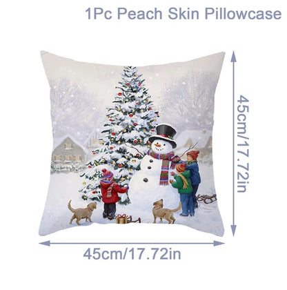 Housse de coussin de noël, père noël, décor de joyeux noël pour la maison, ornements de noël 2025, cadeaux de noël, nouvel an 2026