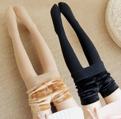 Leggings décontractés en velours pour femmes, collants polaires, pantalons skinny, pantalons chauds pour dames, haute élasticité, ogo, hiver