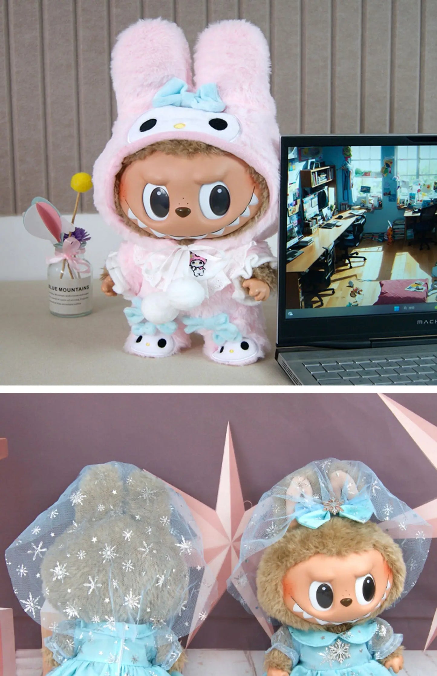 LABUBU Time To Chill TPR Vinyl Doll Clothes Changeable Outfit Set Dress Up Costume Replacement Collectible Toy Gift