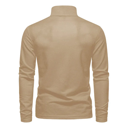 AIOPESON 2023 New Men's Deer Embroidery Polo Shirts Solid Color Long Sleeve Social Business Male