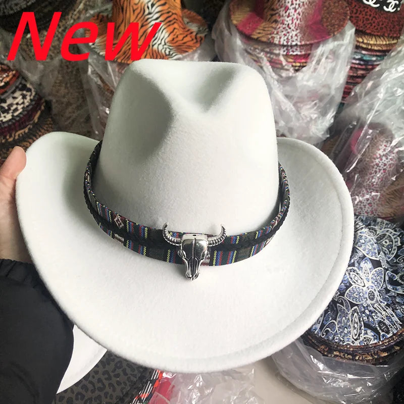 Chapeau de cowboy divers accessoires chapeau de cowboy monochrome en feutre chapeau d'extérieur homme et femme chapeau de cavalier chapeau femme