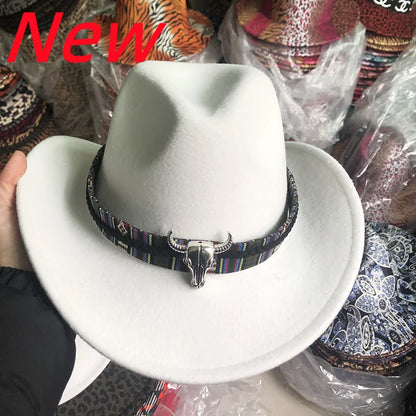 Chapeau de cowboy divers accessoires chapeau de cowboy monochrome en feutre chapeau d'extérieur homme et femme chapeau de cavalier chapeau femme