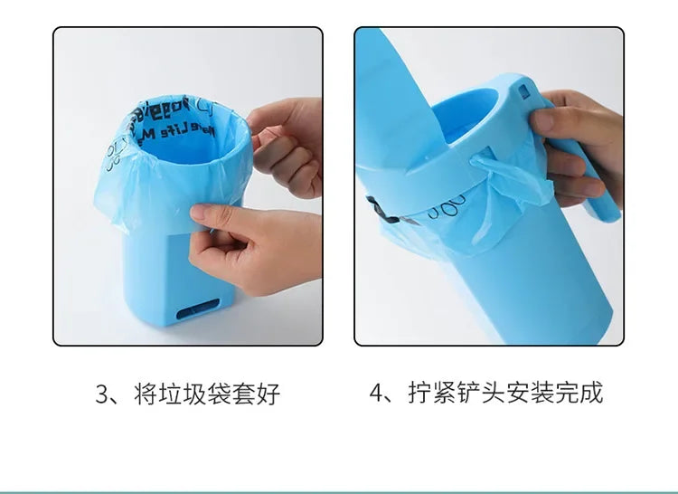 Pelle à litière pour chat, cuillère à litière Portable pour chat avec poubelle intégrée, grande pelle à litière, système d'élimination des merdes de chat