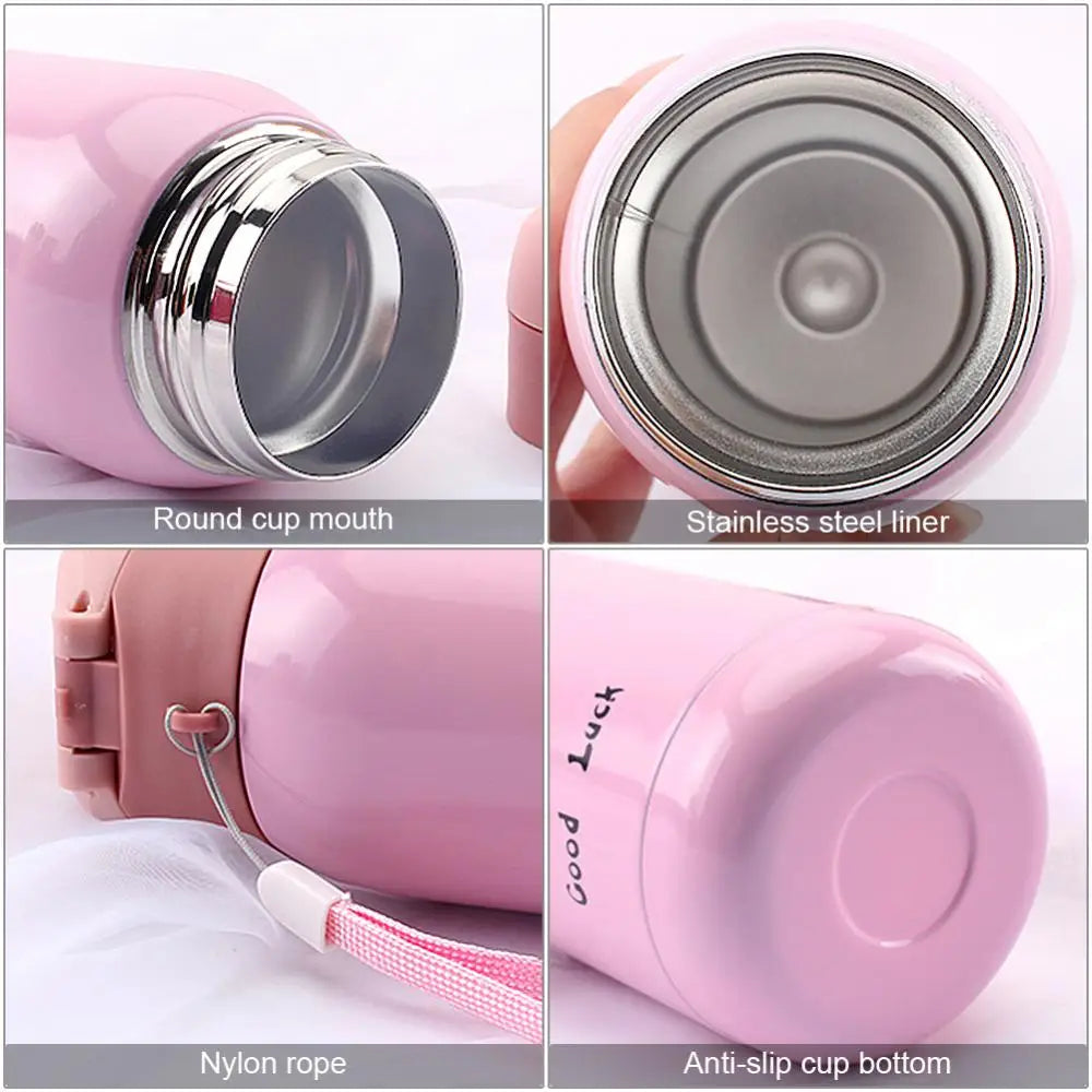 Mini Thermos Cup 200ml/300ml Pocket Cup Stainless Steel Thermal Coffee Mug Vacuum Flask Insulated Hot Water Bottle Kids Gift