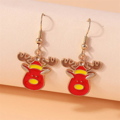 Fashion Merry Christmas Tree Deer Snowflake Santa Claus Drop Earrings for Women Girls New Year Party Festival Jewelry Gifts