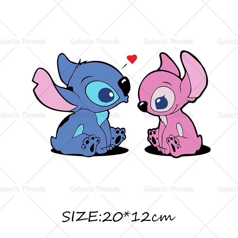 Stitch Lilo Iron on Decals Heat Press Patches Thermal Transfer Stickers for Clothes DIY Ironing Prints