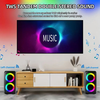 Karaoké Radio FM Enceinte Bluetooth Portable Sans Fil Avec Microphone Lumière Machine Caixa De Som Boîte de Son Musique Subwoofer LED TWS