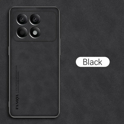 Case for Poco X6 Pro TPU Soft Frame Sheepskin Leather Back Coque for Poco X6Pro Cover Camera Protect Shockproof Protection Shell