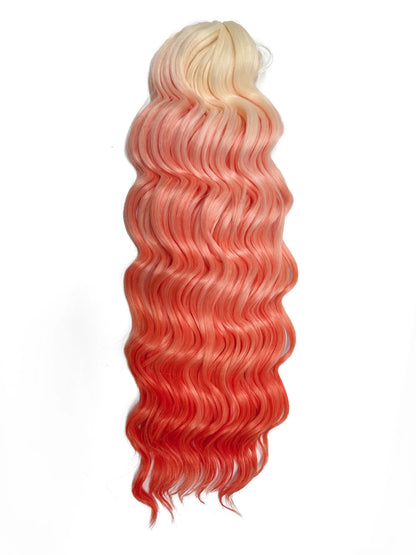 24Inch Crochet Hair Synthetic Braiding Hair Extensions Water Wave Ombre Rainbow color Fake Hair ANNA Deep Wave Curly Hair