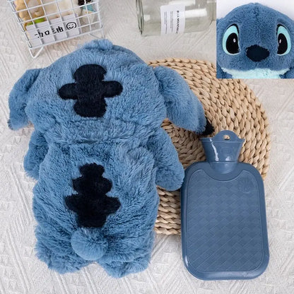 Stitch Cartoon Hot Water Doll Bottle Kawaii Plush Thicken Anti-Thick PVC Hand Warmer Bag Life Daily Winter Warmth Birthday Gift