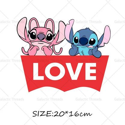 Stitch Lilo Iron on Decals Heat Press Patches Thermal Transfer Stickers for Clothes DIY Ironing Prints