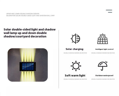 4/6/8/10LED s lampe murale solaire cour rue décor lumière extérieure étanche haut et bas éclairage lumineux jardin paysage lampe