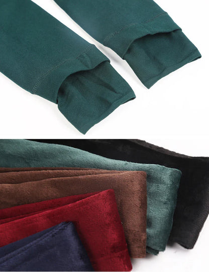Leggings décontractés en velours pour femmes, collants polaires, pantalons skinny, pantalons chauds pour dames, haute élasticité, ogo, hiver