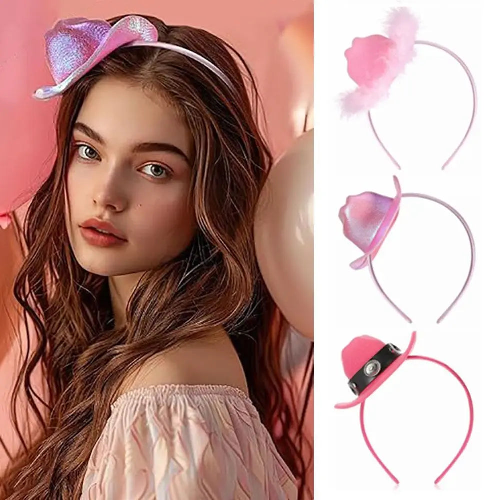 Coiffure Cowboy chapeau bandeau cheveux accessoires chapeaux Cowgirl chapeau cheveux cerceau outils de coiffure fête couvre-chef Festival bandeau
