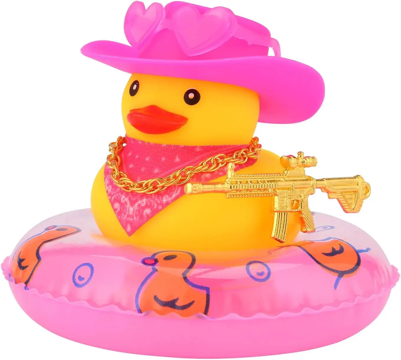 Cowboy Hat Rubber Ducks Toys Office Car Decoration Cute Summer Duck Duckling for Birthday Party Supplies Gifts for Friends Kids