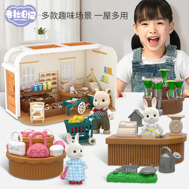 Mini-supermarché, jeux de shopping, accessoires de maison de poupée, jouets éducatifs pour enfants, jouets d'interaction familiale