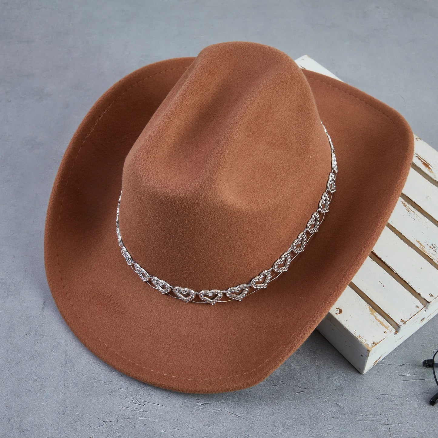 Chapeau de Cowgirl en strass pour femmes, Style occidental rétro, chapeau de soleil à large bord, casquettes de fête à thème