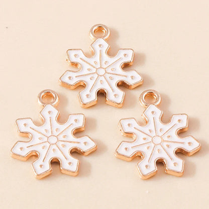 Leslie-Breloques de Noël en émail, arbre flocon de neige, chaussette, cerf, bonhomme de neige, bijoux de bricolage, cadeaux de Noël et du Nouvel An, 10 pièces