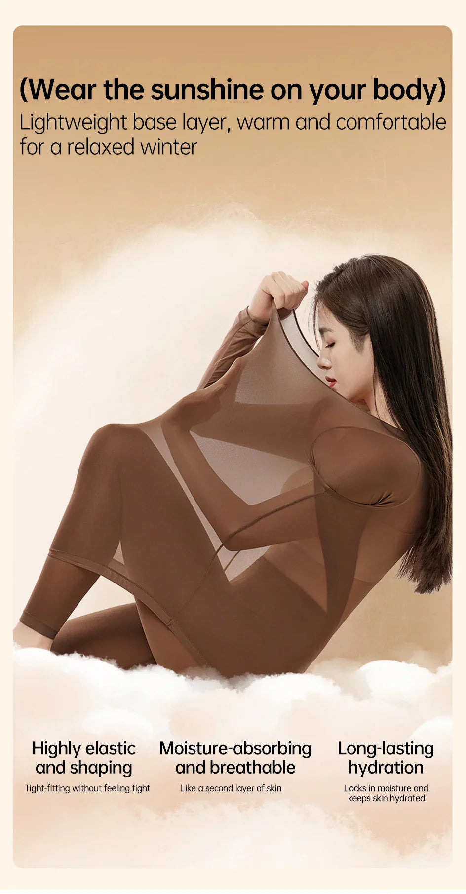 POKARLA 1 ensemble de sous-vêtements thermiques chauds intimes Sexy longs Johns femmes en forme de ensembles femme col moyen vêtements de mise en forme thermique