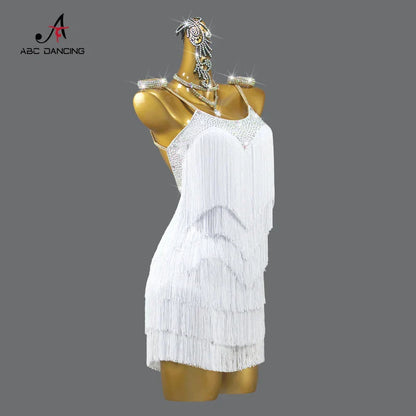 Nouvelle robe de danse latine pour femmes 2026, tenue d'entraînement de danse de salon, costume de bal féminin, jupe courte sexy pour salsa, jupe adulte, tenue de sport