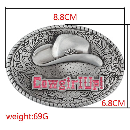 Boucle de ceinture de cow-girl, joli chapeau de cowboy rose pour fille