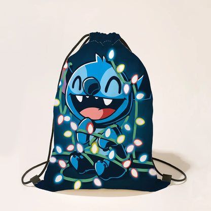 Stitch Drawstring Bags Children Backpack Anime Travel Storage Bag Kids Boys Girls Casual Swim Portable Backpack Christmare Gifts