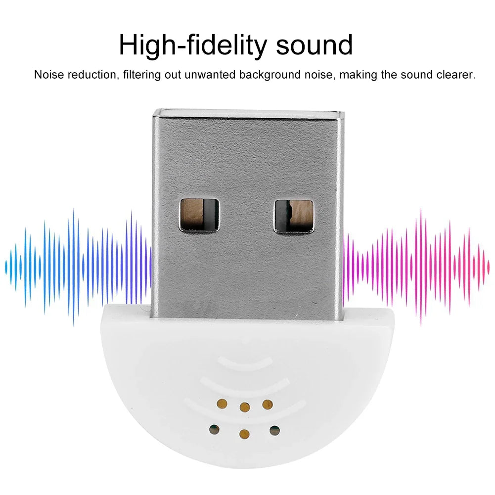 Mini microphone portable USB, microphone vocal de studio, adaptateur audio statique pour ordinateur PC