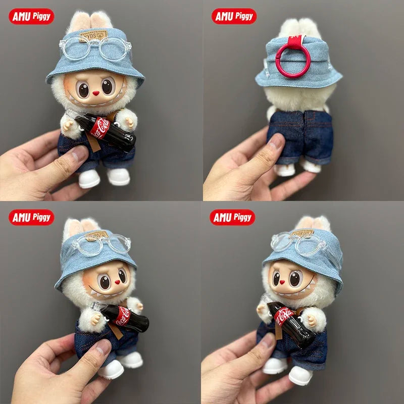 Clothes Doll DIY Accessories Pull Cloth Cola Happiness Factor Labubu Clothes Set Doll Outfit Have Shoes