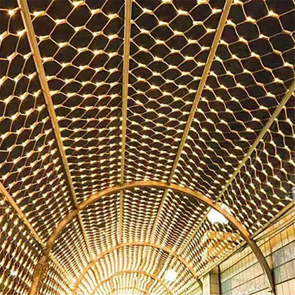 LED Net Mesh String Lights, 8 Modes, 220V, 110V, EU Plug, Festival Decoration, Christmas, Halloween, New Year 2026, Wedding Party