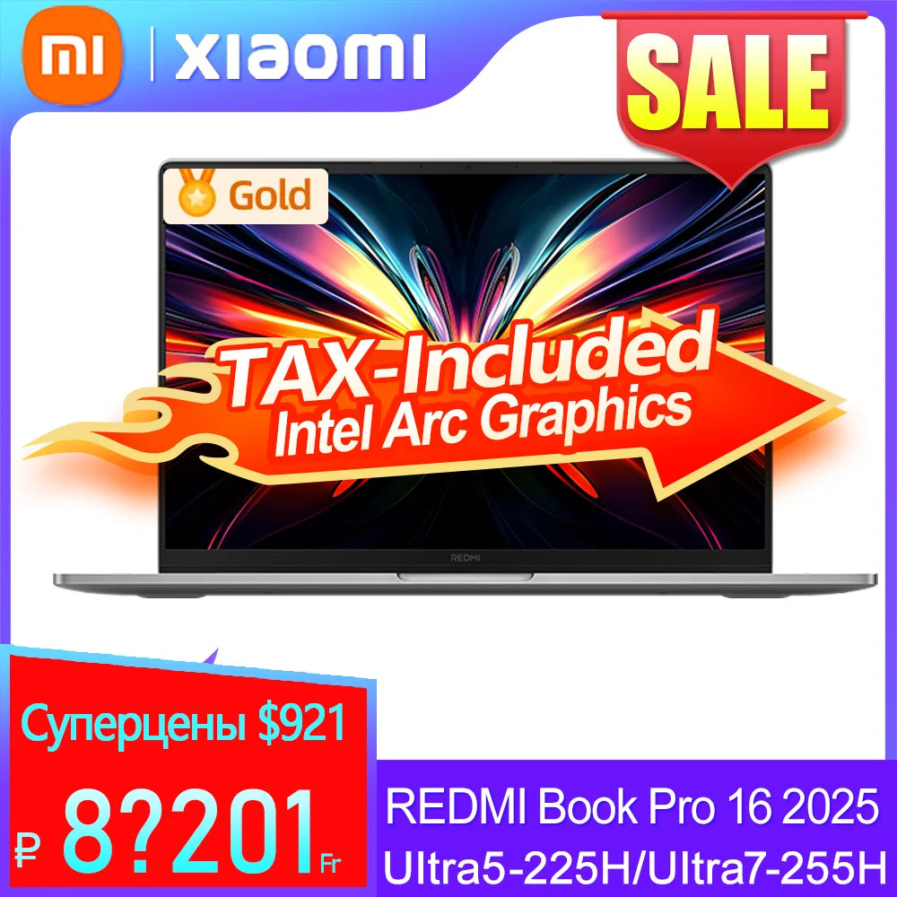 【Première Mondiale】REDMI Book Pro 16 2025 Ultra5-225H/Ultra7-255H 32Go+1To 2.5K/3.1K 120Hz/165Hz Gris