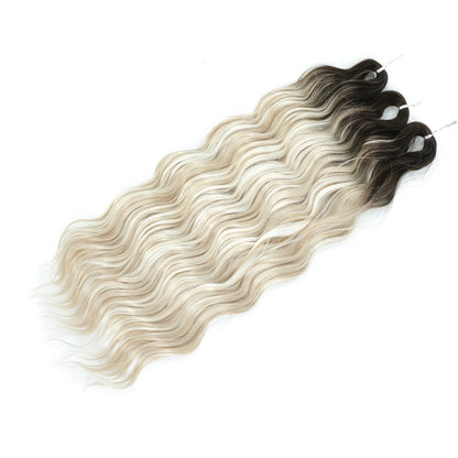 24Inch Crochet Hair Synthetic Braiding Hair Extensions Water Wave Ombre Rainbow color Fake Hair ANNA Deep Wave Curly Hair