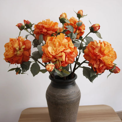 Grand Bouquet de pivoines blanches haut de gamme, fleurs artificielles pour décoration de mariage, de maison, fausses fleurs pour le nouvel an, décorations d'automne