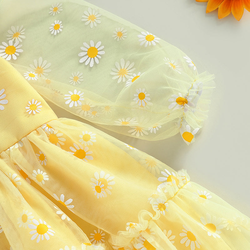 Pudcoco-Robe princesse en tulle à manches longues pour bébé fille, robe trapèze pour tout-petit, élégante, AndrPrint Destroy, maille, fête, 3M-3T