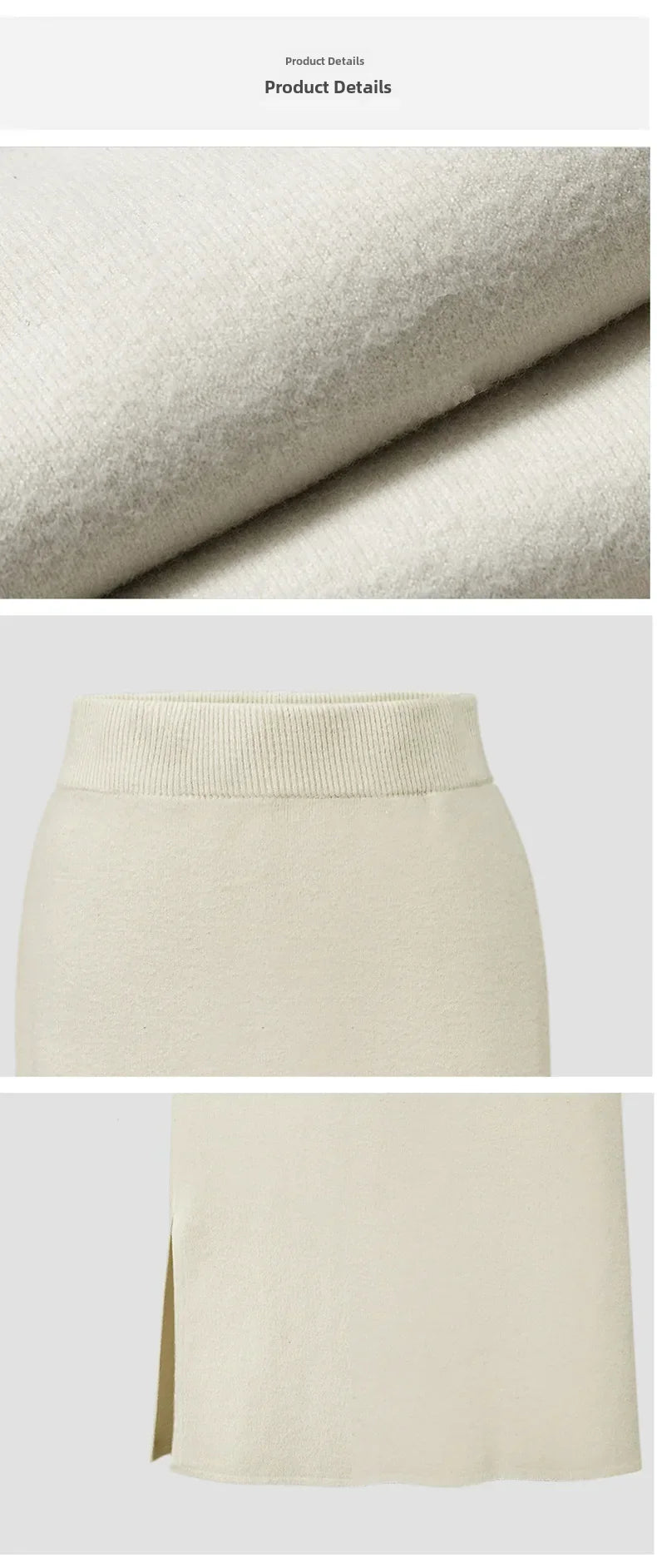 Women's Autumn/winter Knit Bodycon Skirt Medium-length High-waisted Thickened Side Slit Step-length Skirt